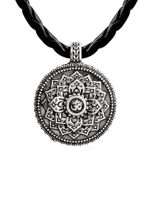 Tibetaanse-mandala-leer-ketting