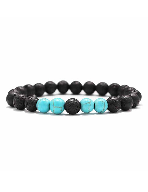 Lavasteen Blauwe Howliet Meditatie armband