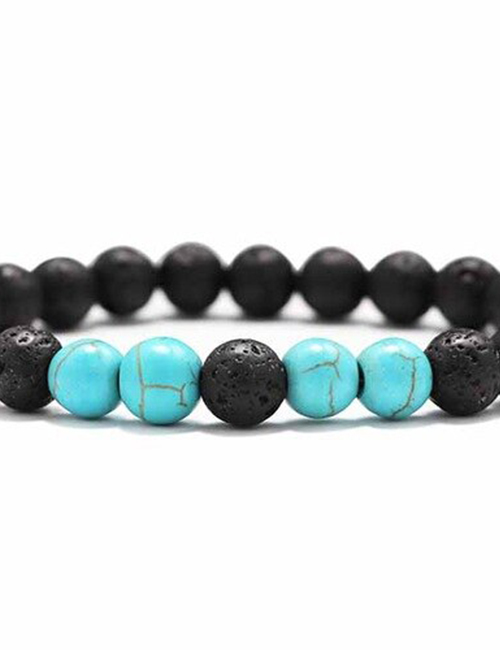 Lavasteen Blauwe Howliet Meditatie armband