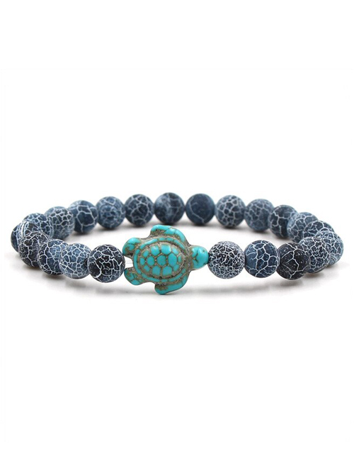 Boeddhistische frosted agaat schildpad armband