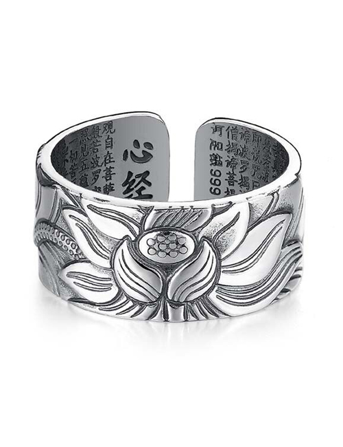 Lotus ring 999 puur Sterling zilver ring