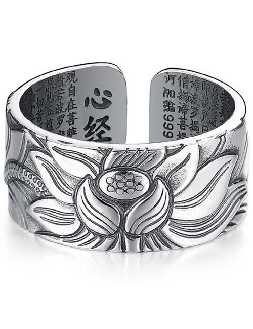 Lotus ring 999 puur Sterling zilver ring